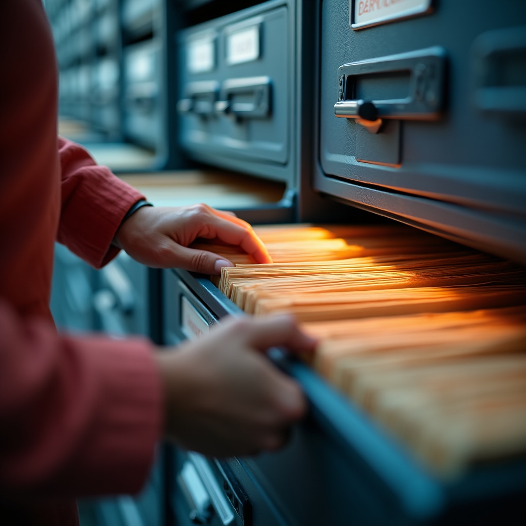 Professional organizing business documents in files